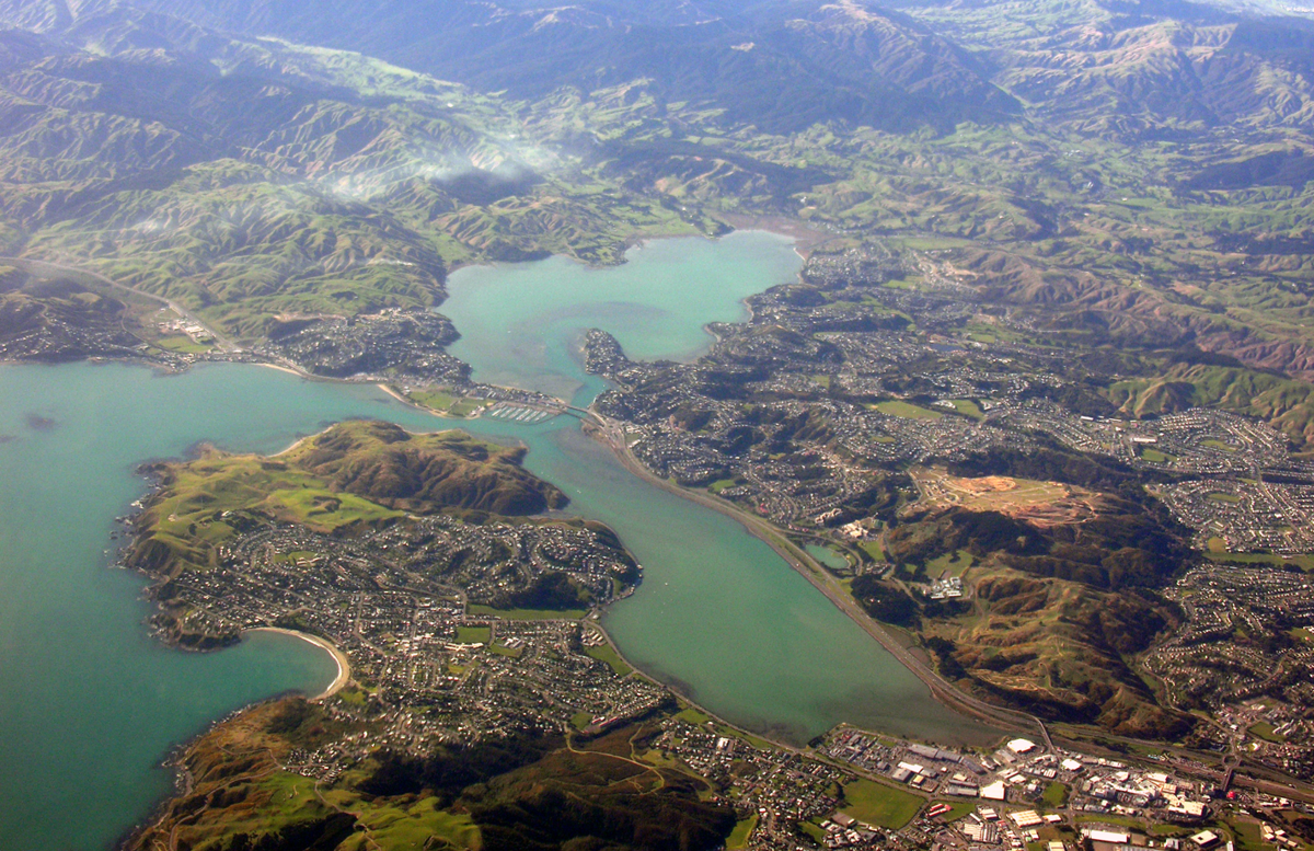 Porirua harbour aerial view